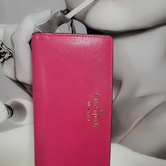 kate spade Handbags - NWOT Kate Spade Dumpling Large Slim Bifold Wallet Blosso hot pink color